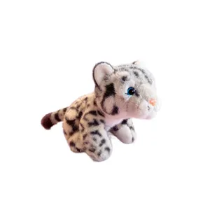 Peluche de leopardo de las nieves acostado simulado lindo animal de peluche para niños