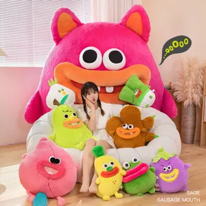 Funny Big Mouth Fruit Animal Plush Toy Cute Ugly Monster Doll Soft Stuffed Pillow Cushion Birthday Gift