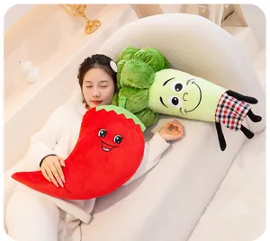 Giocattolo di peluche verdura simpatico peperone broccoli bambola cuscino divano bimbi