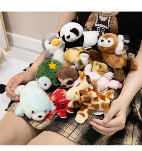 Cute shoulder plush toys set adorable animal dolls panda tiger seal sloth for decoration