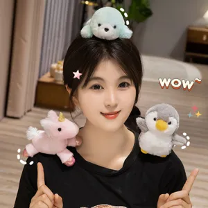 Shoulder sitting plush doll cute animal seal unicorn penguin magnetic toy for clothes