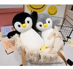 Lindo juego de juguetes de peluche de pingüino, muñeco de peluche suave para regalo infantil.