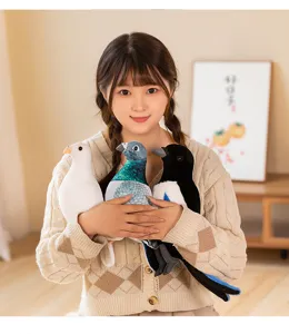 Realistic pigeon plush toy stuffed bird doll cute simulation magpie plushies for birthday gift