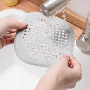 Tappetino scarico lavello in silicone raccoglitore capelli per cucina e bagno casa