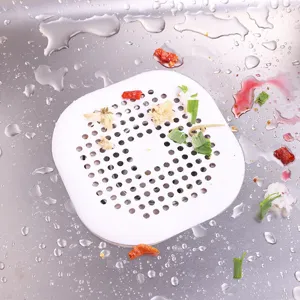 Tappetino filtro scarico cucina in silicone bianco quadrato per lavello e bagno