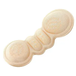 Beige high heel shoe insert heel cushion anti slip grip pad for comfortable footwear wear.