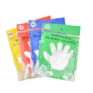 Gants en plastique jetables de qualite alimentaire epais transparents 100 pieces pack