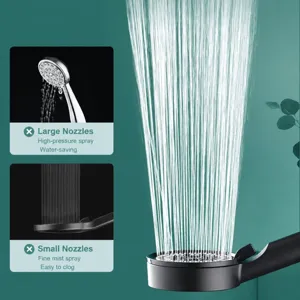 Soffione doccia manuale pressurizzato con diverse modalità di getto per un'esperienza di bagno potente