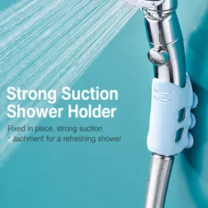 Punch Free Silicone Shower Head Holder Wall Mounted Adjustable Bathroom Shower Bracket Creative Design Shower Accessories