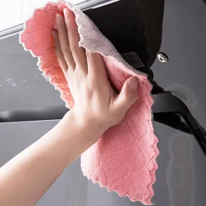 Thickened double-sided kitchen cleaning cloth, absorbent non-linting dish towel for home use.