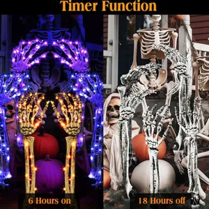 Halloween verlichte skelethand tuin prikkers met 6/18 uur timer functie decoratie.