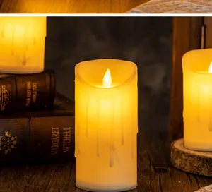 Bougie LED réaliste avec effet de cire coulante pour une décoration romantique