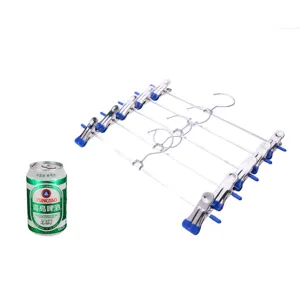 Roestvrijstalen broekhanger met antislip knijpers, meerlaagse metalen rokkenhanger.