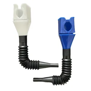 Detailed view of flexible oil funnel with clip holder, portable and multi-functional design.