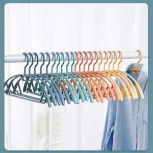 Non-slip wide shoulder clothes hangers durable plastic coat hangers space saving for closet
