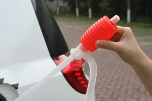 Manual car oil suction pump for fuel transfer, portable siphon hose tool for motorcycle.