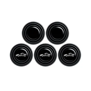Amortisseur de porte de voiture autocollant anti-collision coussinet en silicone 5 pièces.