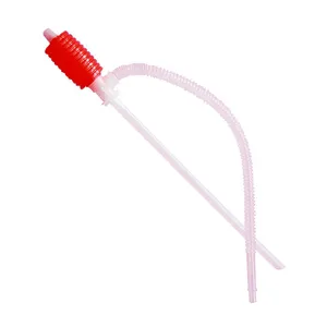 Manual siphon pump for cars and motorcycles, portable plastic fuel transfer suction pipe tool.