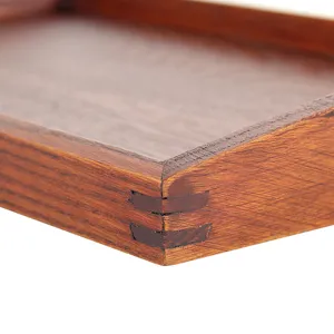 Plateau de service rectangulaire en bois tasse à thé hôtel vaisselle présentoir décor