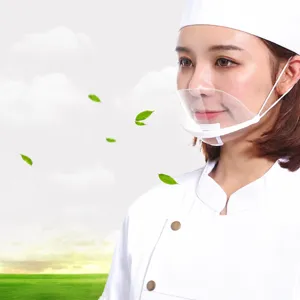 Transparente Plastik Gastro-Gesichtsmaske, beschlagfreier Mundschutz für Küche und Restaurant.