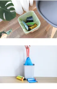 Household drawstring garbage bags thickened portable plastic bags for kitchen daily use