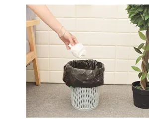 Bolsa de basura con cordón bolsa de plástico gruesa para cocina y sala de estar hogar