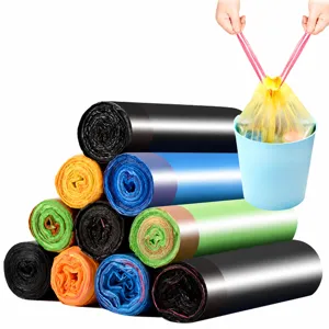 Heavy Duty Drawstring Garbage Bags Disposable Thickened Plastic Trash Bags For Kitchen Home Cleaning