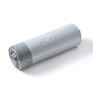 Household thickened drawstring garbage bags, durable portable plastic trash bags for kitchen use.