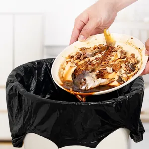 Sacchetto spazzatura cucina rinforzato con manico, sacco impermeabile resistente per rifiuti.