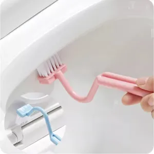 Japanese Style S Shaped Toilet Brush Plastic Deep Cleaning Brush Curved Handle Bathroom Dead Corner Cleaning Tool