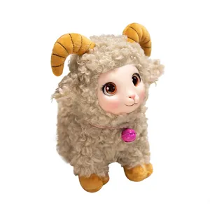 Cute Vinyl Face Plush Sheep Pendant Fluffy Animal Stuffed Doll Toy Keychain Bag Charm Birthday Gift