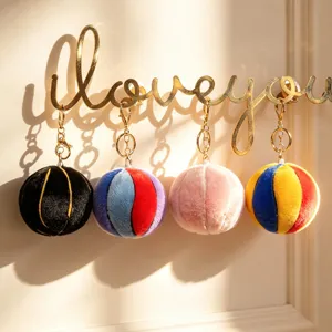 Plüsch Ball Schlüsselanhänger süß gefüllt flauschig rund Spielzeug Anhänger Geschenk Deko