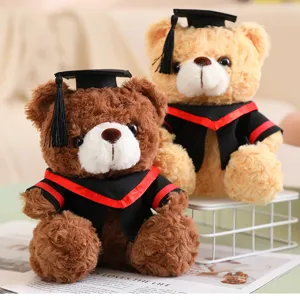 Süßer Abschluss Teddybär Plüschtier mit Doktorhut und Talar weiche Puppe Geschenk