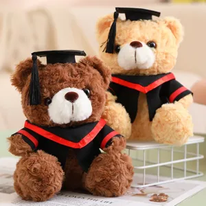 Abschluss Teddybär Plüschtier mit Doktorhut und Talar süße Stofftier Puppe Geschenk