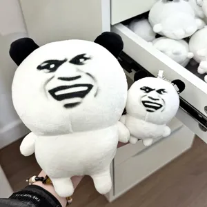 Funny meme panda plush toy cute stuffed doll soft cartoon pillow funny keychain accessory