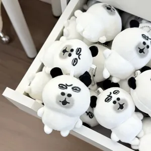Funny abstract panda plush pendant cute expression meme doll soft toy keychain bag charm