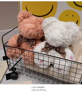 Cute glowing recording plush bear toy fluffy stuffed animal for valentine confession gift