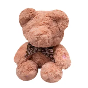 Cute luminous plush teddy bear toy with recording function, soft hugging doll for kids.