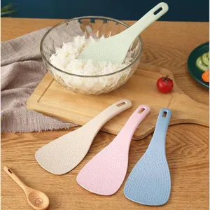 Wheat Straw Non Stick Rice Spoon High Temperature Resistant Kitchen Rice Paddle Cooker Serving Ladle Hangable