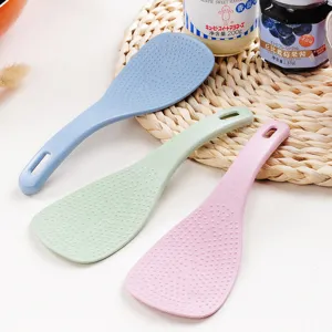 Wheat straw non-stick rice paddle set, high temperature resistant rice spoon kitchen tool.