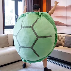 Peluche géante et portable en forme de carapace de tortue, coussin douillet pour adultes.