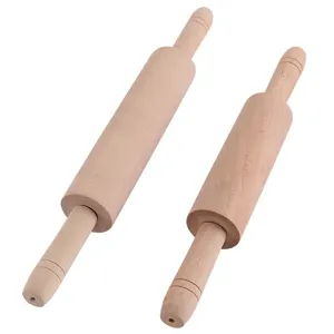 Rouleau à pâtisserie en hêtre non peint pour la cuisson et la pâte avec rouleau.