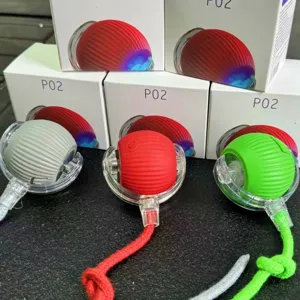 Automatic Rolling Cat Toy Ball Interactive Smart Electric Moving Pet Toy With Silicone Material And Interactive Hanging Rope