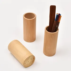 Natürlicher Bambus Stäbchenhalter Entwässerung Stäbchenkorb Küche Geschirr Aufbewahrungsbox Mehrzweck Besteck Organizer