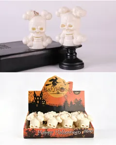 Veilleuses LED tête de mort Halloween, lot de 12 pièces avec boîte