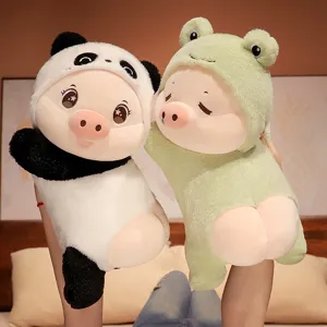 Lindo peluche de cerdo panda rana juguete suave almohada de sueño para niños y niñas regalo.