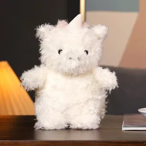 Adorable jouet en peluche bouclée blanche petite poupée animale douce pour cadeau.