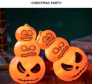 Lanterne LED citrouille d'Halloween à trois niveaux pour décorations de fête festives