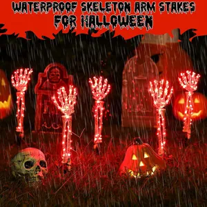 Pali luminosi a forma di braccio di scheletro impermeabili per decorazioni Halloween