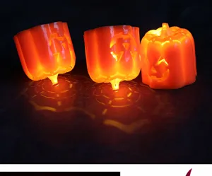 Leuchtende orangefarbene Halloween LED Kürbis Lichter Deko-Requisiten für gruselige Partys